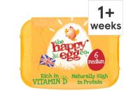 Grocery Delivery London - Happy Eggs Medium 6pk same day delivery