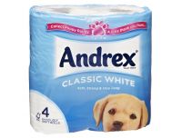 Grocery Delivery London - Andrex Classic White Toilet Tissue Rolls 4 same day delivery