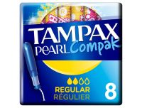 Tampax Pearl Compak Regular Tampons With Applicator x8